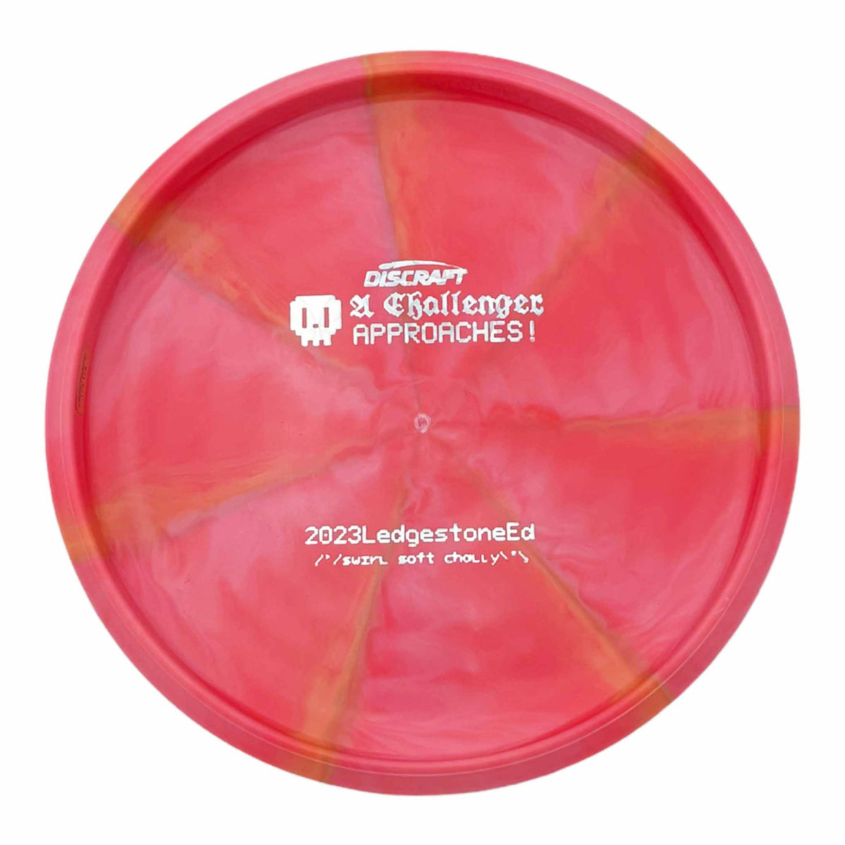 Discraft Ledgestone 2023 Swirl Soft Challenger putter - Pink / Orange / Silver