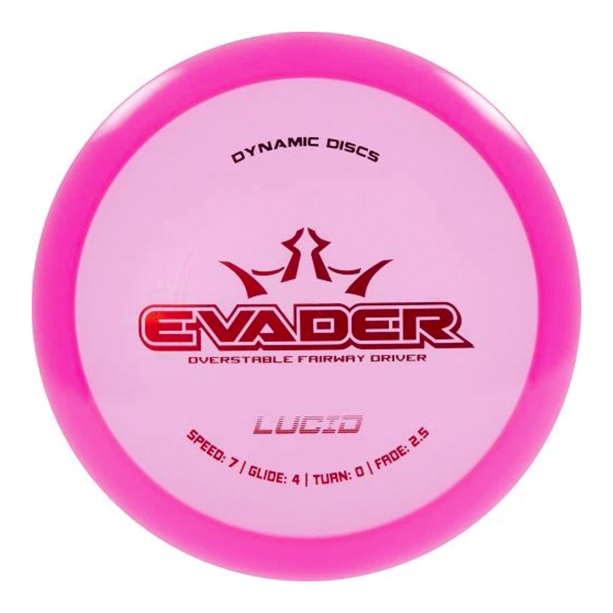Dynamic Discs Lucid Evader Overstable fairway driver pink