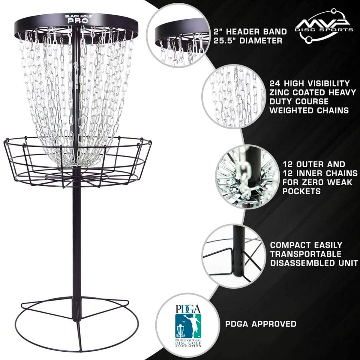 MVP Disc Sports MVP Disc Sports Black Hole® Pro Disc Golf Basket