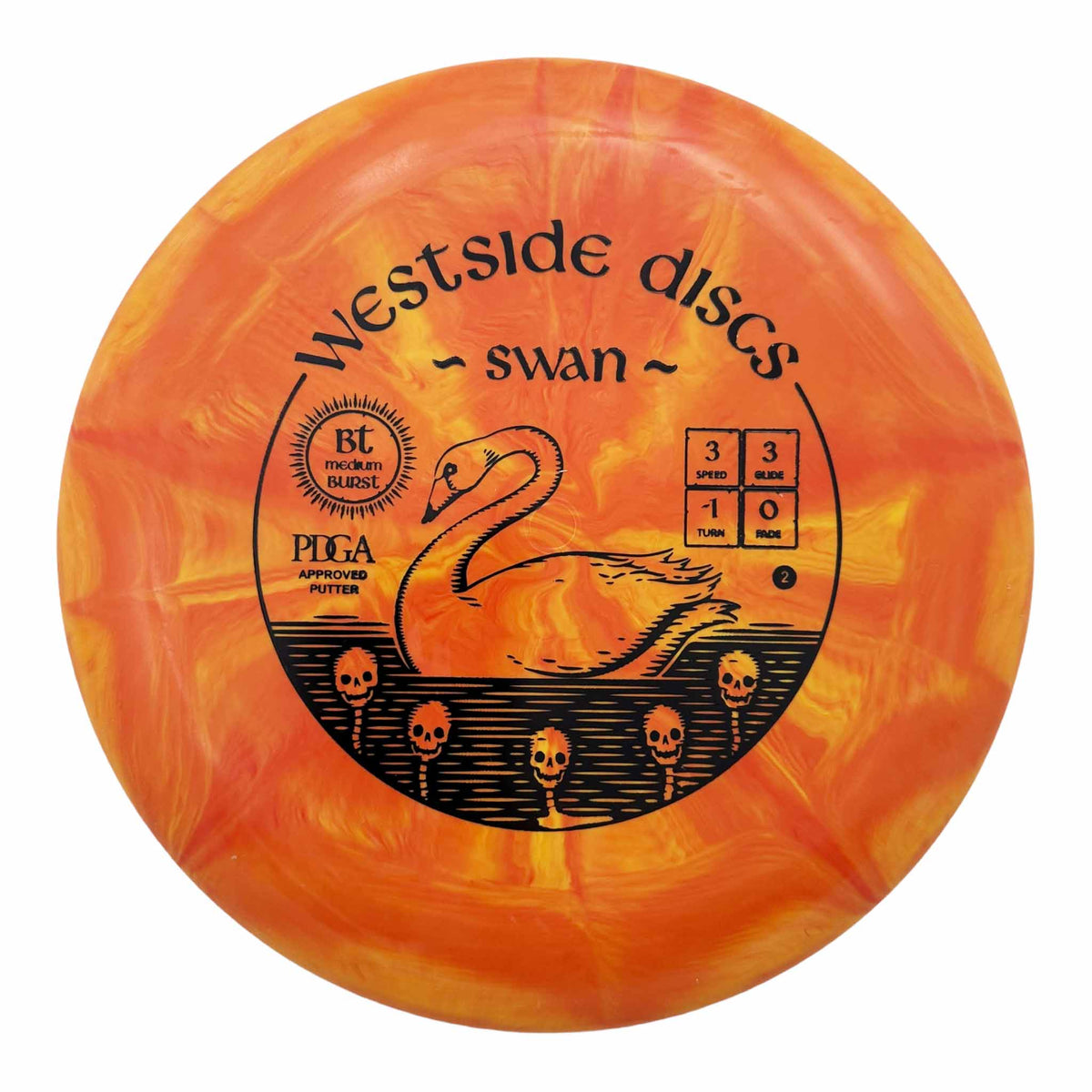 Westside Discs BT Medium Burst Swan putter and approach - Orange