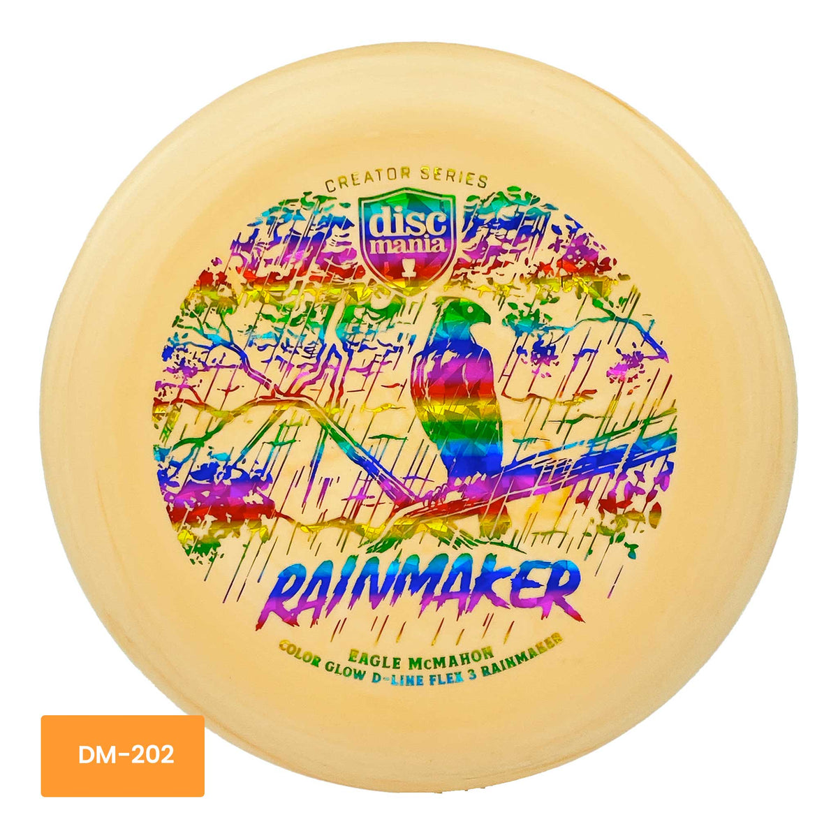 Discmania Creator Series Color Glow D-Line Eagle McMahon Rainmaker Flex 3 putter - Orange / Rainbow