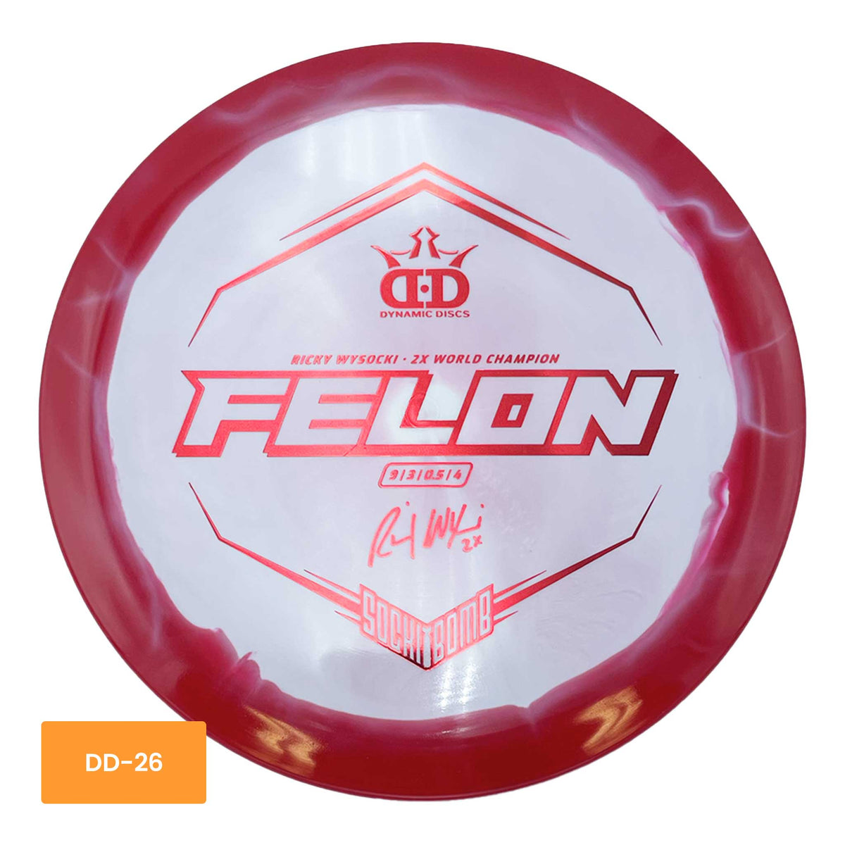 Dynamic Discs Fuzion Orbit Felon Ricky Wysocki Sockibomb fairway driver - Red