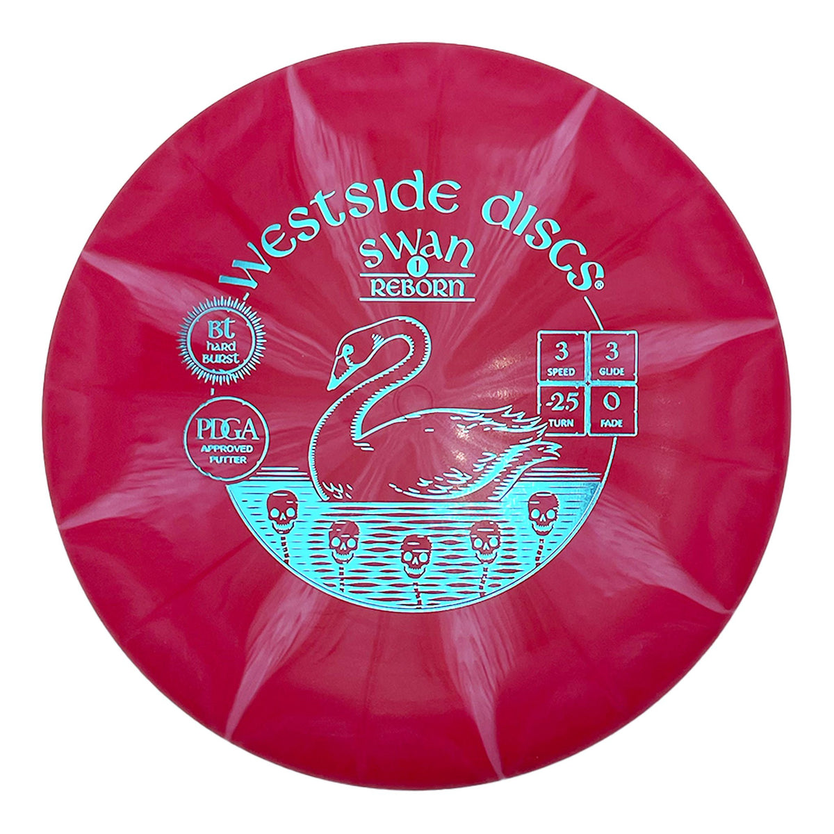 Westside Discs BT Hard Burst Swan putter and approach - Red