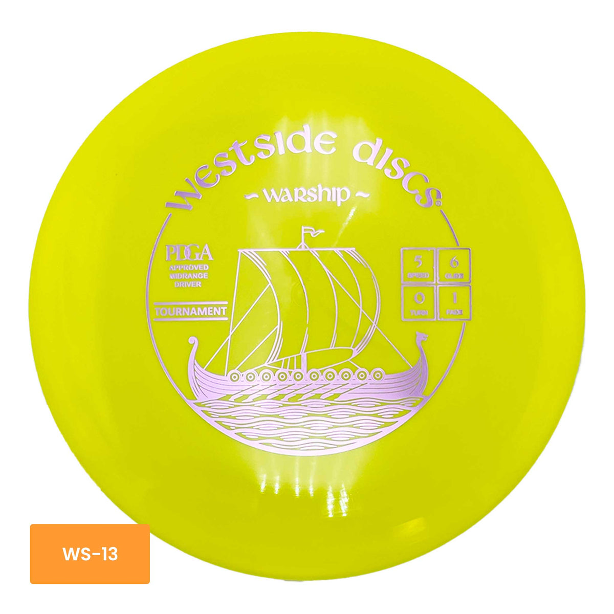 Westside Discs Tournament Warship midrange - Yellow / Purple