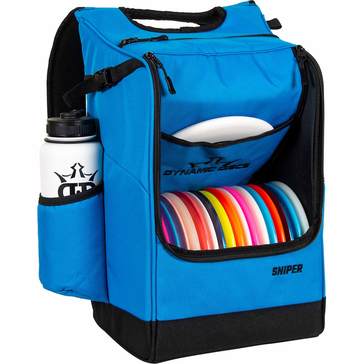 Dynamic Discs Sniper Disc Golf Backpack - Cobalt Blue - Right open