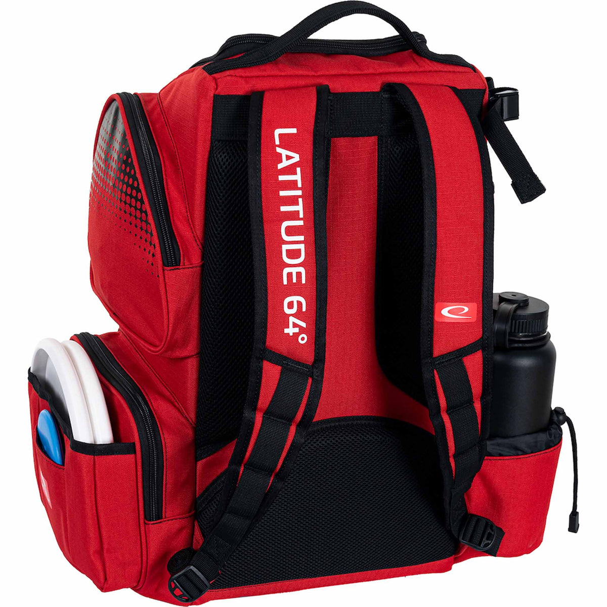 Latitude 64 Luxury E4 Disc Golf Backpack - Red - Back