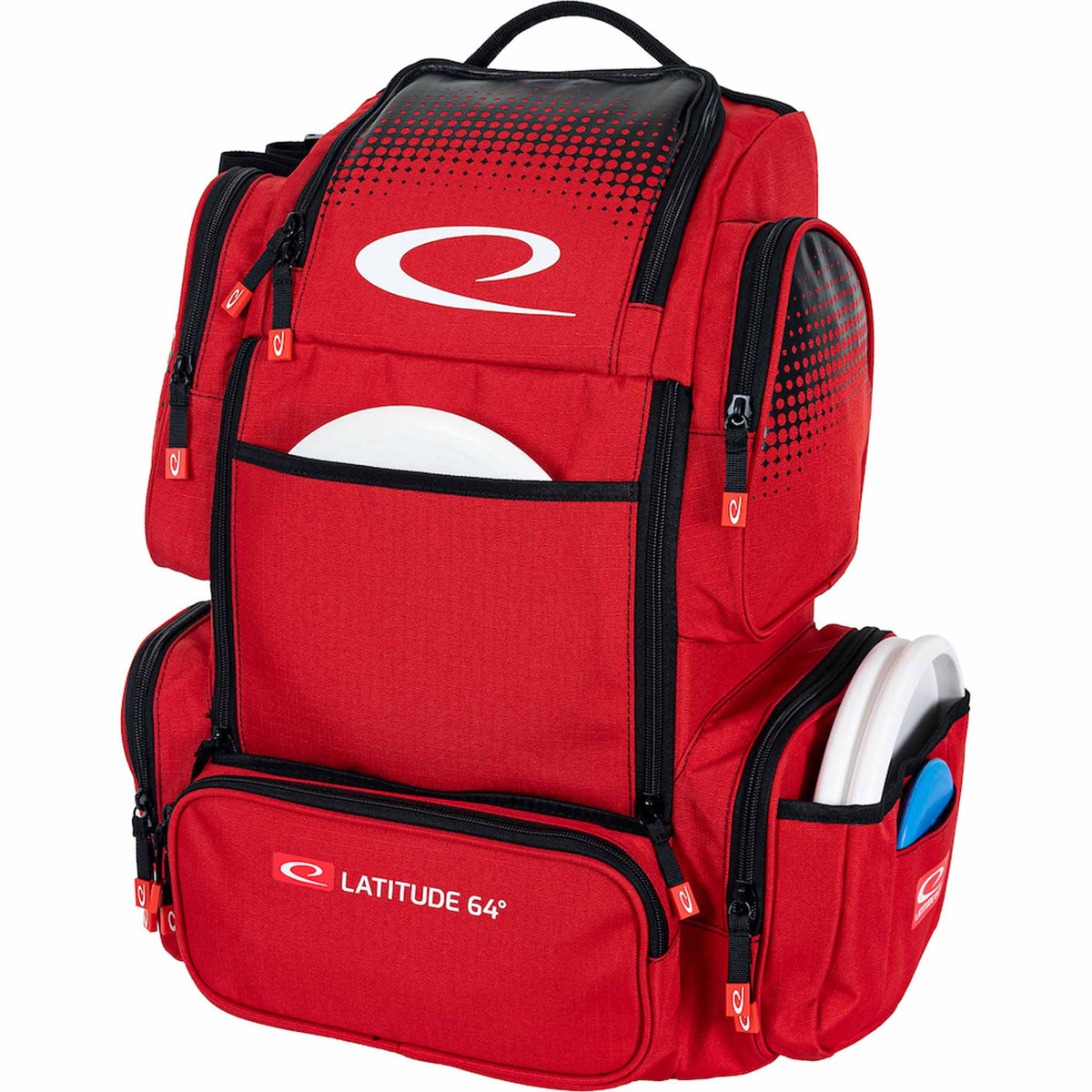 Latitude 64 Luxury E4 Disc Golf Backpack - Red - Left